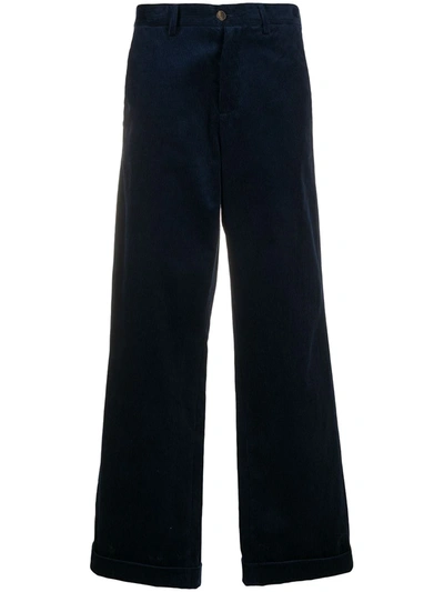 Société Anonyme Corduroy Flared Trousers In Blue