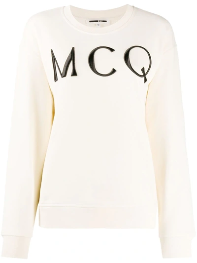 Mcq By Alexander Mcqueen Embroidered Logo Jumper In Neutrals