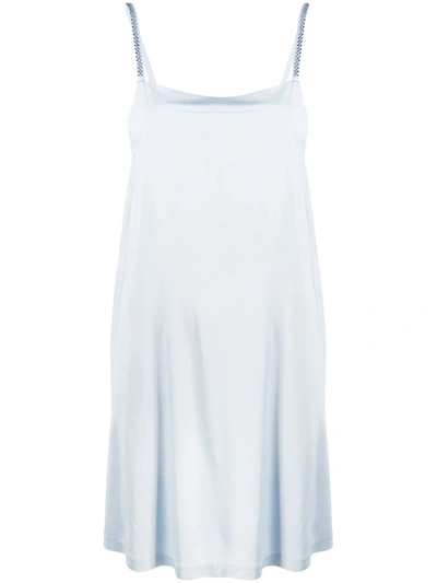 La Perla Crystal Embellished Slip Dress In Blue
