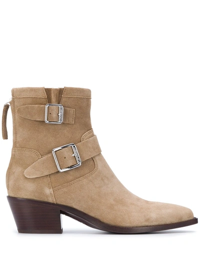 Ash Doors Buckled Ankle Boots In Neutrals