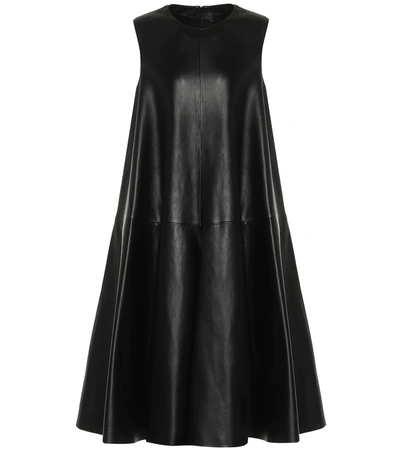 Loewe Sleeveless Leather Dress In Black
