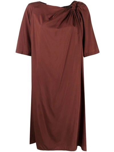 Christian Wijnants Deka Knot-detail Dress In Brown