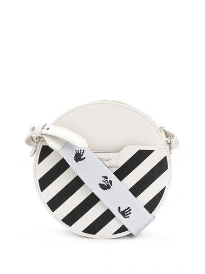 Off-white Diag-stripe Crossbody Bag In White