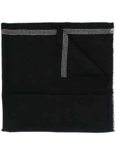 Isabel Marant Striped Cashmere Scarf In Black