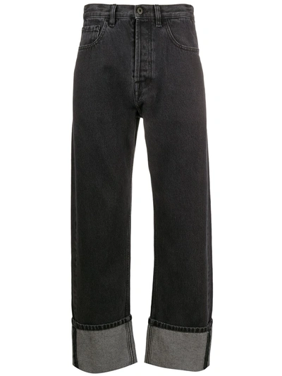 Valentino Vlogo Straight-leg Jeans In Black