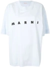 Marni Logo Print T-shirt In Blue