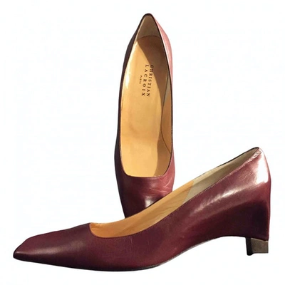 Pre-owned Christian Lacroix Burgundy Leather Heels