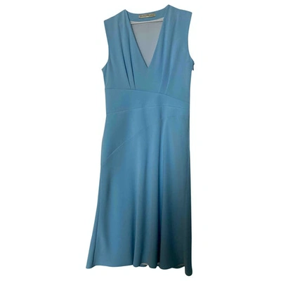 Pre-owned Balenciaga Silk Mid-length Dress In Turquoise