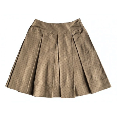 Pre-owned Prada Silk Mid-length Skirt In Beige