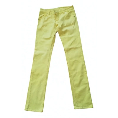 Pre-owned Iceberg Straight Jeans In Yellow