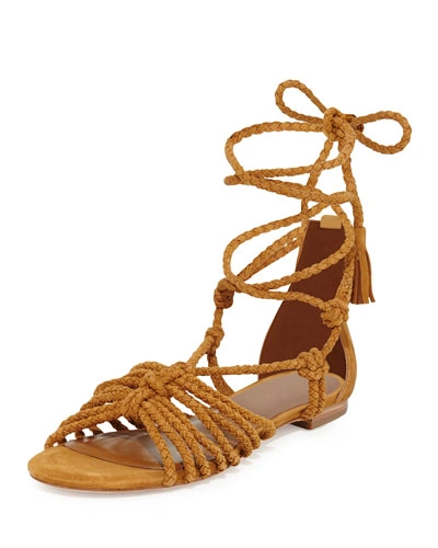 Joie Falk Lace-up Flat Sandal In Brick