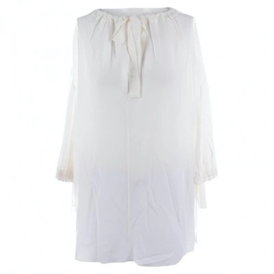 Pre-owned Prada Silk Top In White