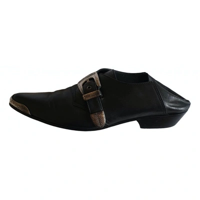 Pre-owned Dondup Black Leather Mules & Clogs