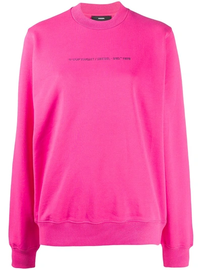 Diesel Logo-print Sweatshirt In Pink