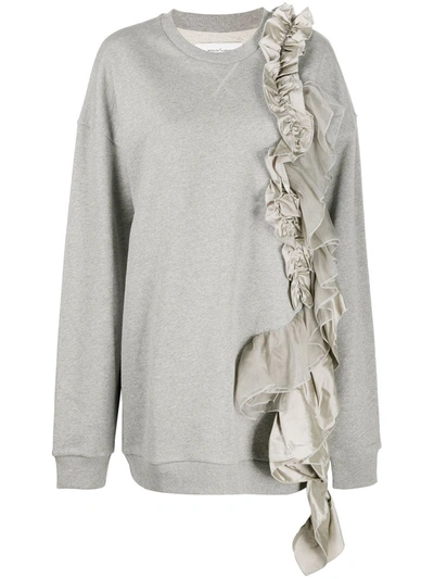 Marques' Almeida Ruffle Trim Sweatshirt In Grey