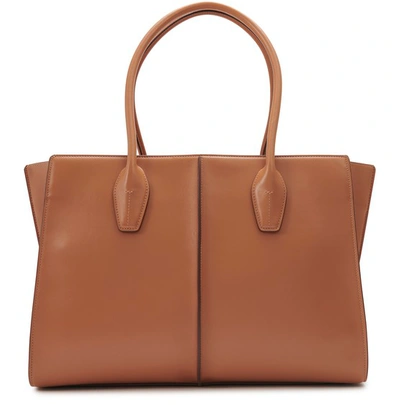 Tod's Lee Medium Smooth Leather Tote In Camel In Light Brown