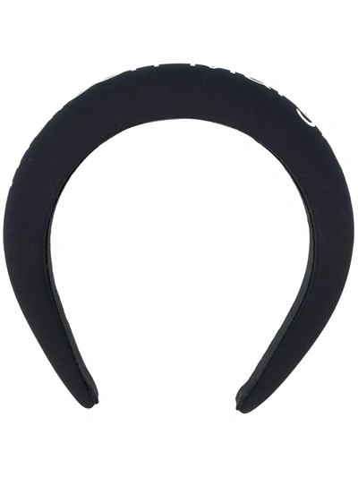 Mm6 Maison Margiela Logo Print Headband In Black