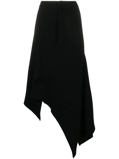 Marques' Almeida Asymmetric Handkerchief Hem Knit Skirt In Black