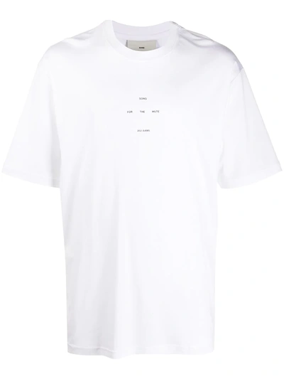 Song For The Mute Logo Print Cotton T-shirt In White