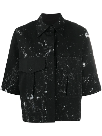 Song For The Mute Paint-splatter Short Sleeve Shirt In Black