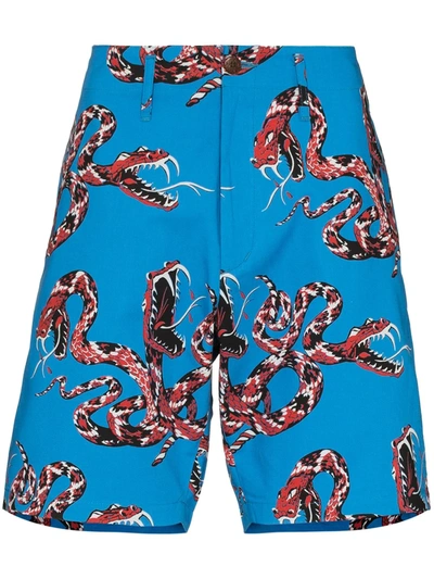 Neighborhood Rattlesnake-print Bermuda Shorts In Blue