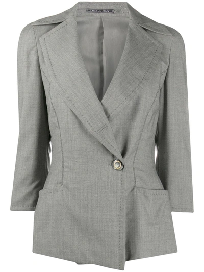 Pre-owned Gianfranco Ferre 1990s Off-centre Fastening Jacket In Grey