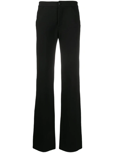 Pre-owned Versace 2000s High-waisted Flared Trousers In Black