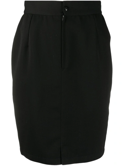 Pre-owned Versace 1990s High-waisted Skirt In Black
