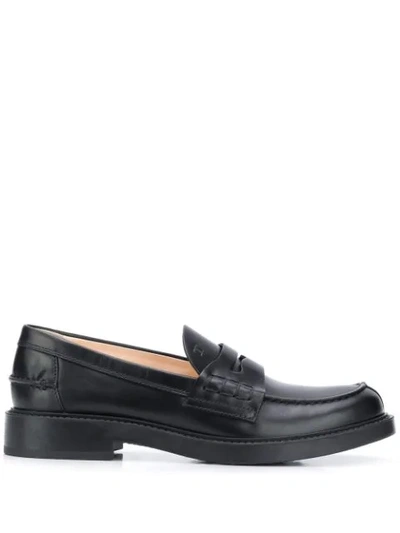 Tod's Classic Penny Loafers In Black