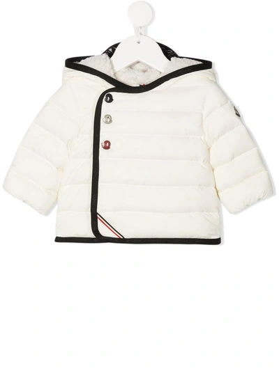 Moncler Babies' Contrast-trimmed Padded Jacket In Bianco