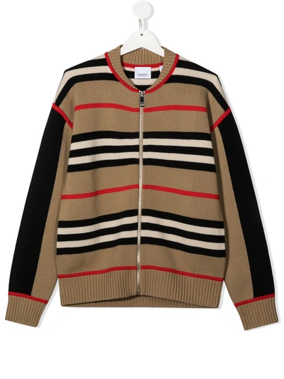 Burberry Teen Icon Stripe Wool-cashmere Jacket In Check
