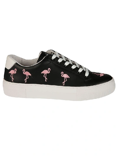 Moa Master Of Arts Embroidered Flamingo Sneakers In Nero