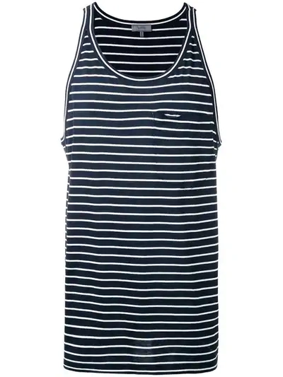 Lanvin Striped Cotton-jersey Tank Top In Black