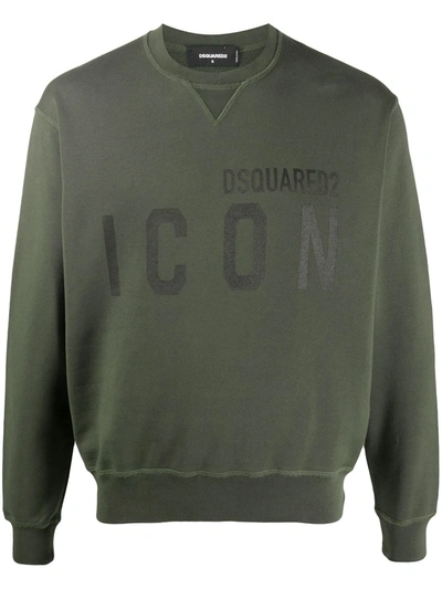 Dsquared2 Sweatshirt With Icon Macro Logo In Green