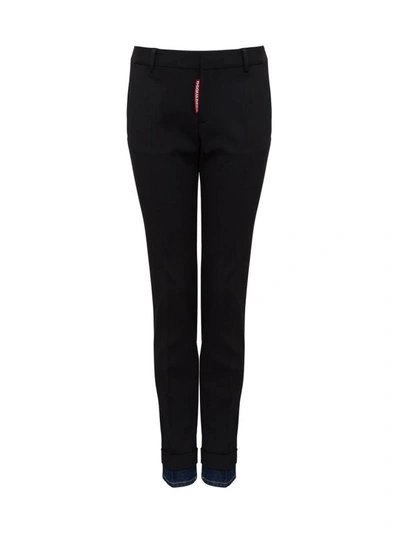Dsquared2 Pants With Denim Detail In Black
