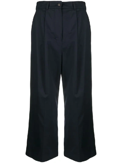 Max Mara Kartal Belted Cropped Trousers In Blue