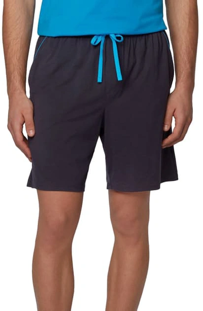 Hugo Boss Balance Cotton & Modal Blend Pajama Shorts In Open Blue