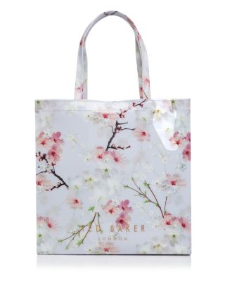 Ted Baker Oriental Blossom Icon Large Tote In Light Gray/rose Gold ...
