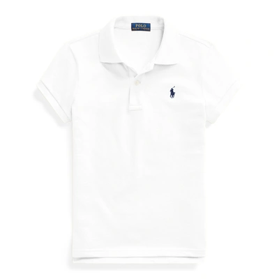 Polo Ralph Lauren Kids' Cotton Mesh Polo Shirt In White
