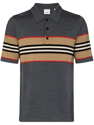 Burberry Foxford Merino Wool Polo Shirt In Grey