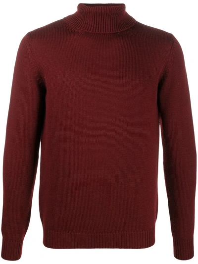 Nuur Roll-neck Fitted Jumper In Red