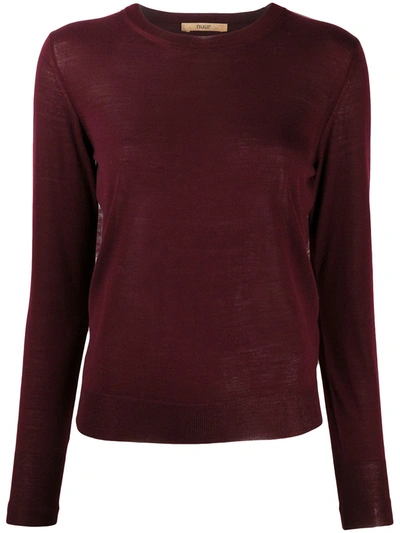 Nuur Long-sleeve Fitted Jumper In Red