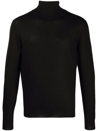 Fedeli Roll Neck Cashmere-silk Jumper In Black