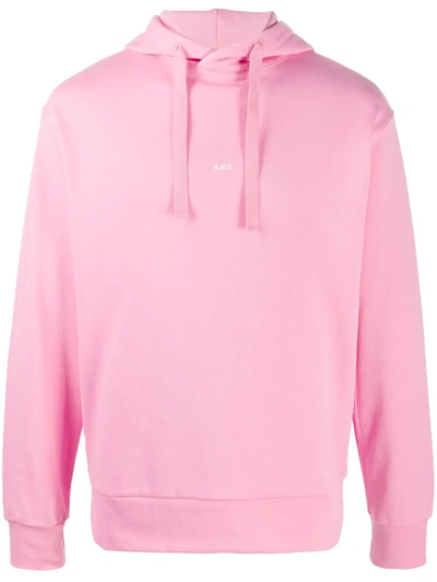 Apc Pink Hoodie Sweatshirt Micro Logo