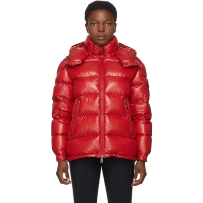 Moncler Maire Water Resistant Down Puffer Jacket In Red