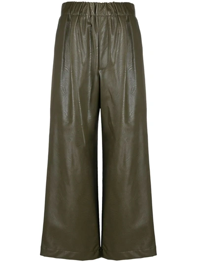 Jejia Vegan Leather Trousers In Green