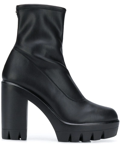 Giuseppe Zanotti Platform Heeled Leather Ankle Boots In Black