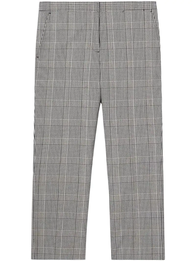 Burberry Check Technical Tailored Trousers In Grey