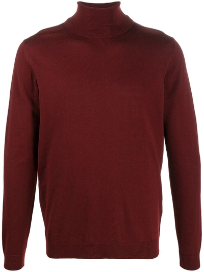 Nuur Roll-neck Fitted Jumper In Red