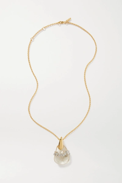 Chloé Gold-tone, Quartz And Crystal Necklace